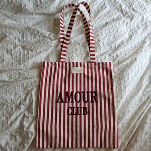 New Sezane Amour Club Striped Tote - Red/White